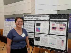 Rachael Bloom presents her poster at the North Carolina Microbiome Consortium on May 15th. 